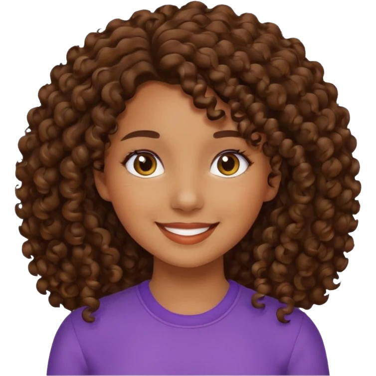 Zumbi de cabelo médio cacheado menina nova emoji
