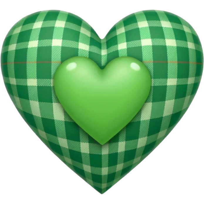 green heart with plaid pattern emoji