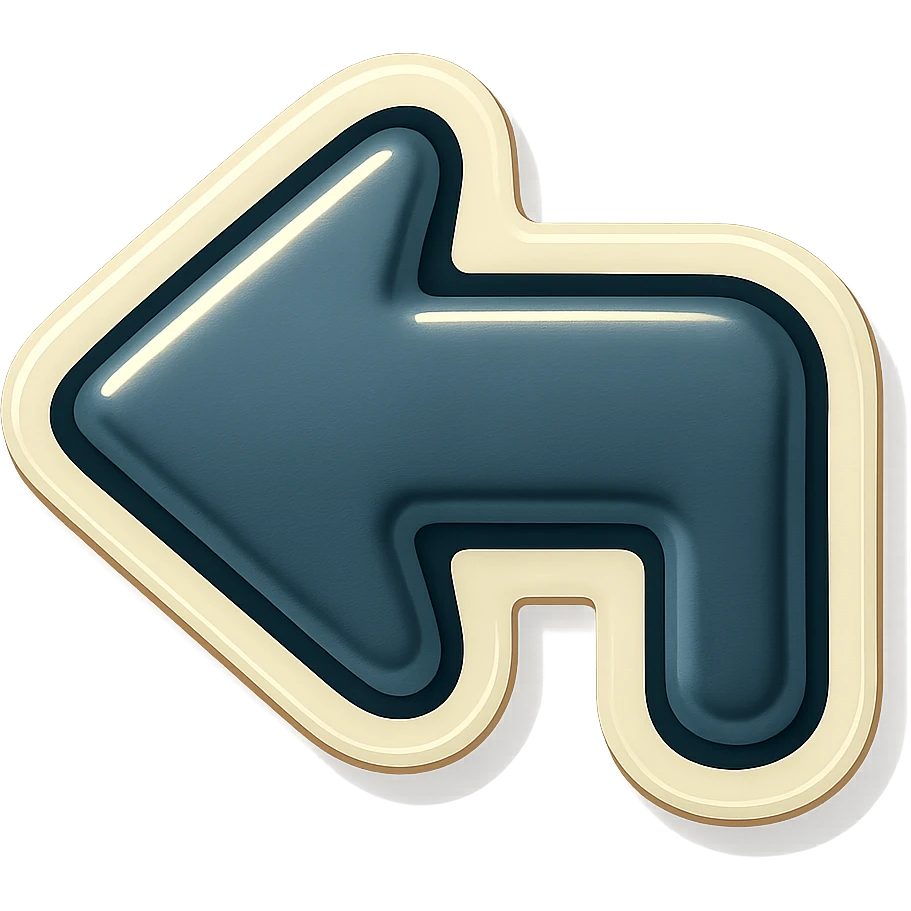 A gray arrow back sticker with a vintage design and bright colors emoji