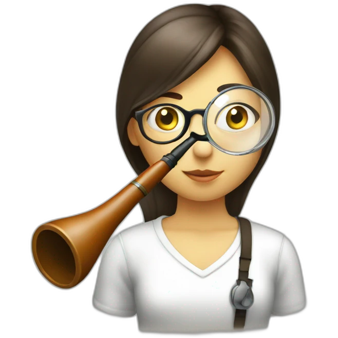 argentine girl magnifying glass and pipe emoji