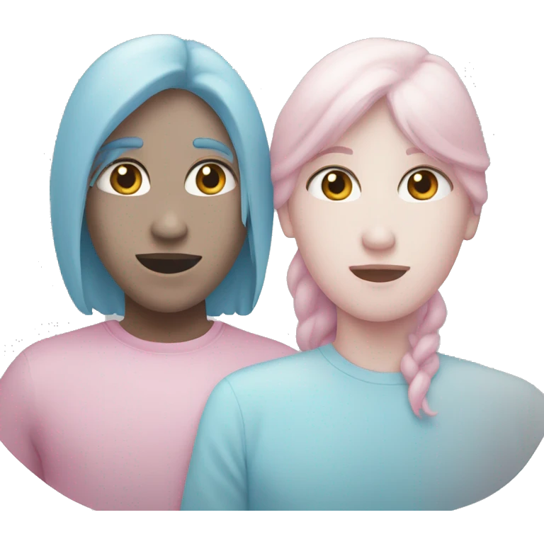 light blue and light pink heart emoji