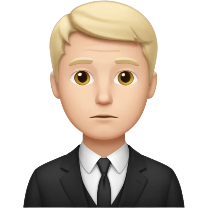 white man in formal suit in thought, showing something emoji