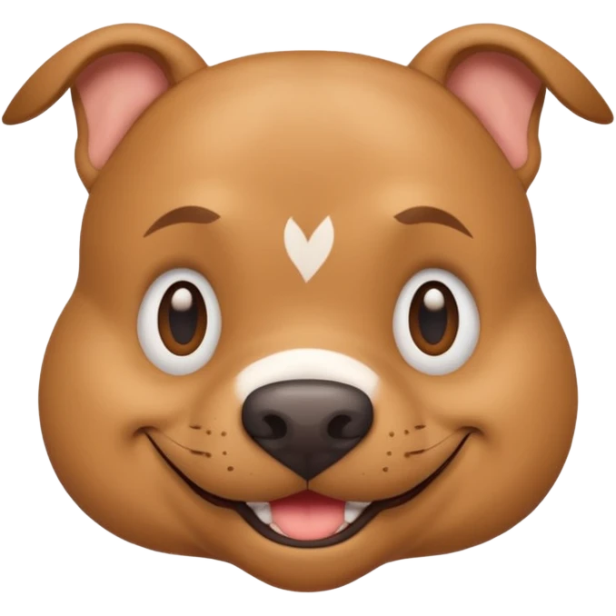 light brown pocket bully facing forwards, head and shoulders. smiling emoji
