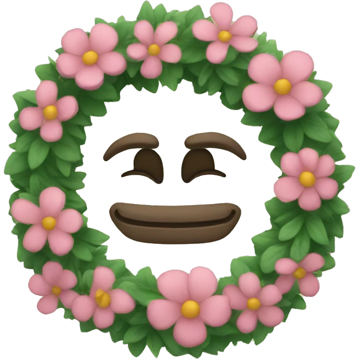 Pole with flowers wreath emoji