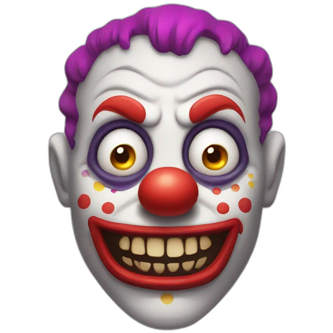 scary clown with colorful hair emoji