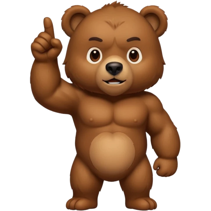 Crea a un oso señalando abajo emoji