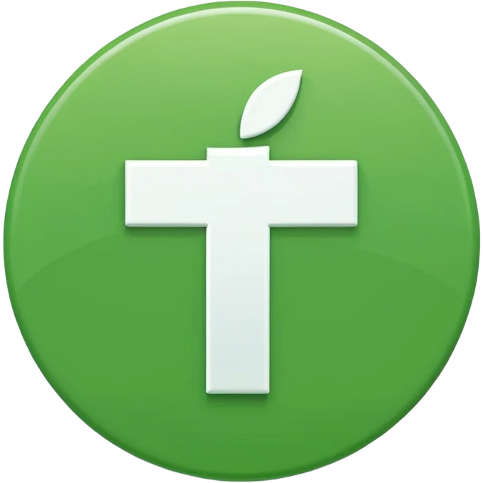 pure white plus sign centered on a solid green circle, apple emoji style, subtle drop shadow emoji