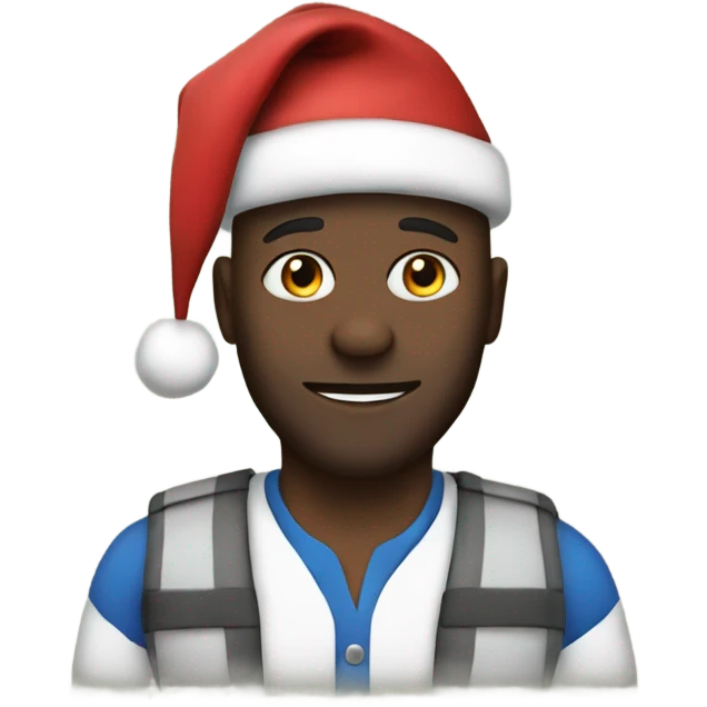 Myself dressed as Santa in front of a Christmas tree  emoji