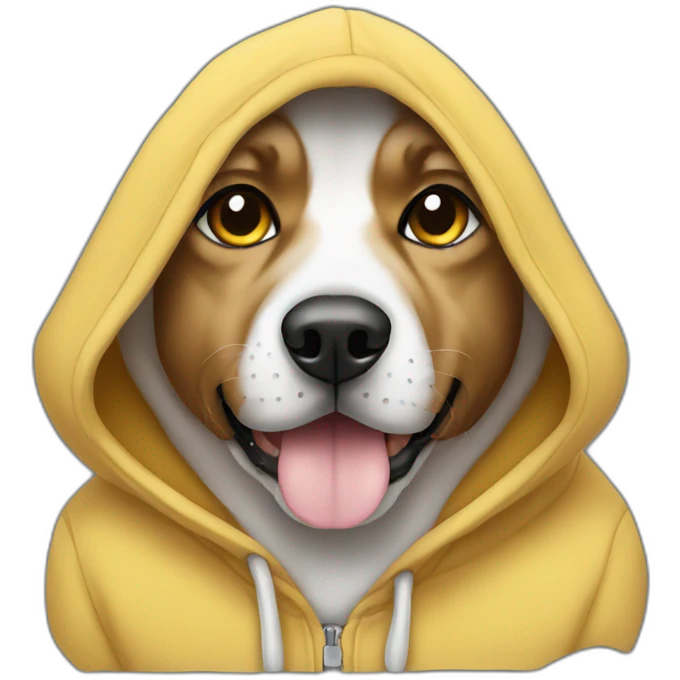 Dog wearing in hoodie emoji