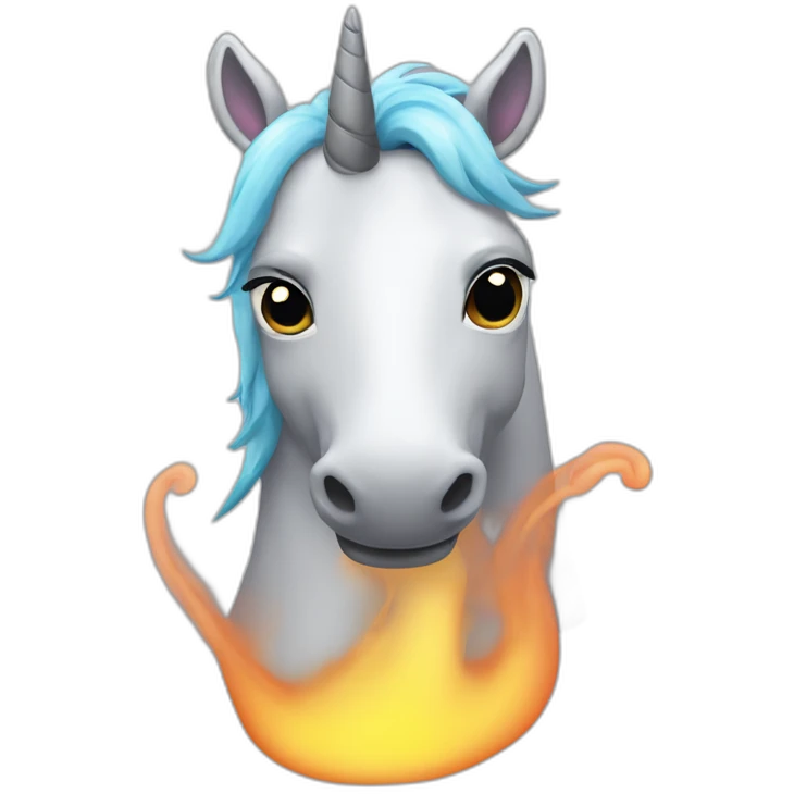 Une licorne qui fume emoji