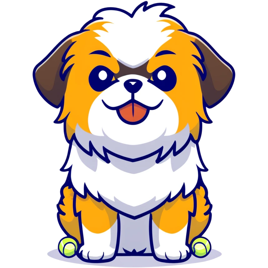 Shih Tzu with a tenis ball emoji