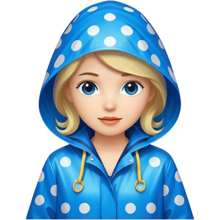 blue polka dot raincoat emoji