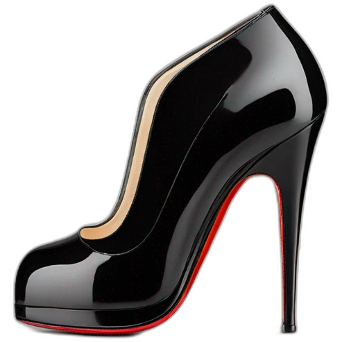 One WEDGE heel LOUBOUTIN black leather PATENT emoji