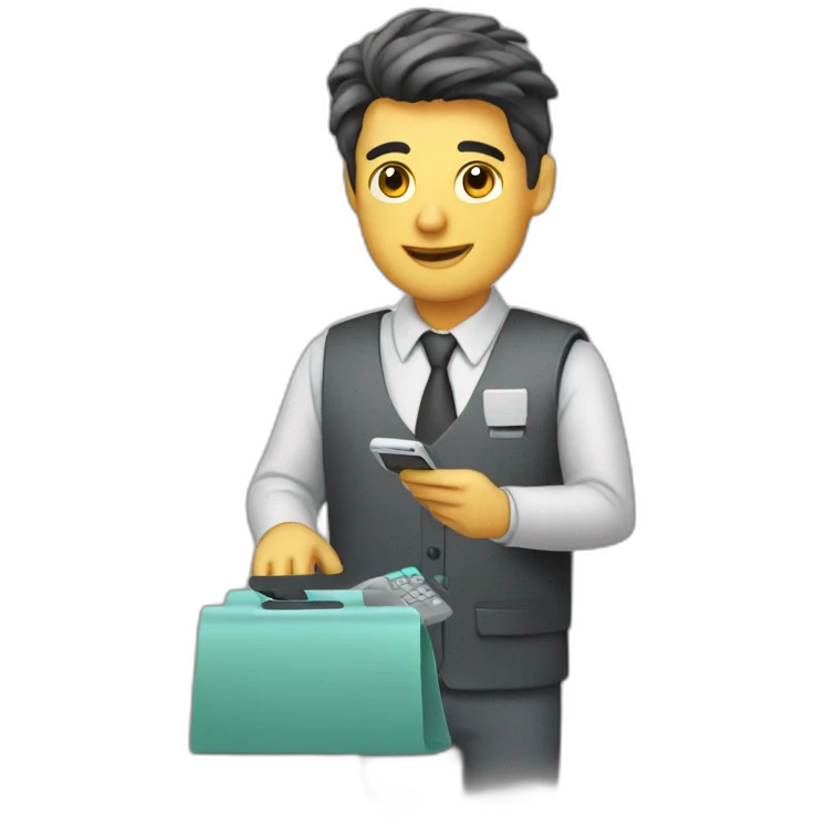 clerk with the dataphone emoji