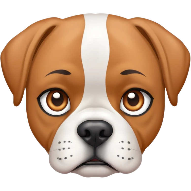 White boxer face with heterochromia emoji