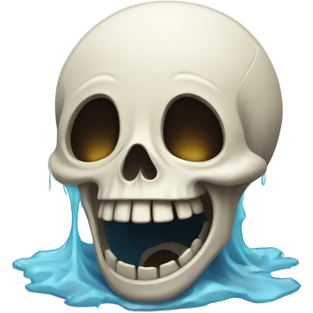 Skeleton cry laughing on the floor emoji