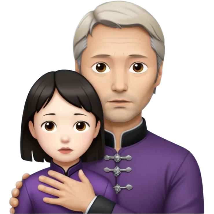 mads mikkelsen holds asian girl by the neck emoji