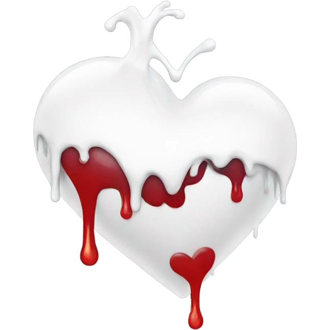 dripping heart white emoji