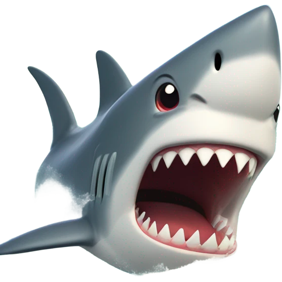shark screaming while surfing  emoji