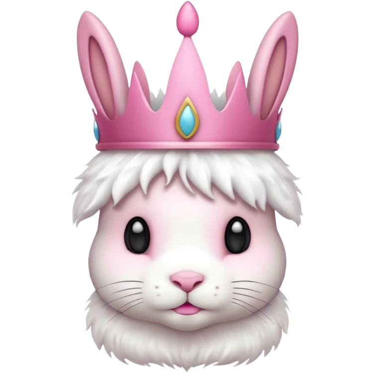 bunny with pink crown emoji