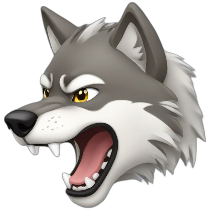 female wolf growling emoji