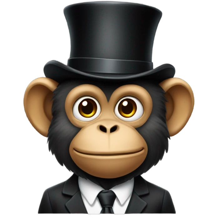 Monkey with a top hat emoji