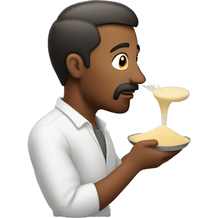 Man smelling flour emoji
