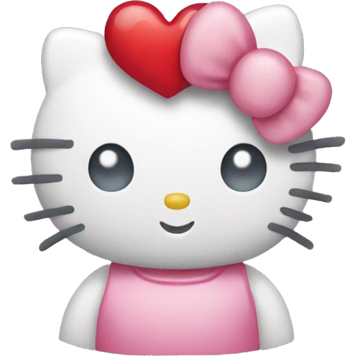 hello kitty with heart emoji