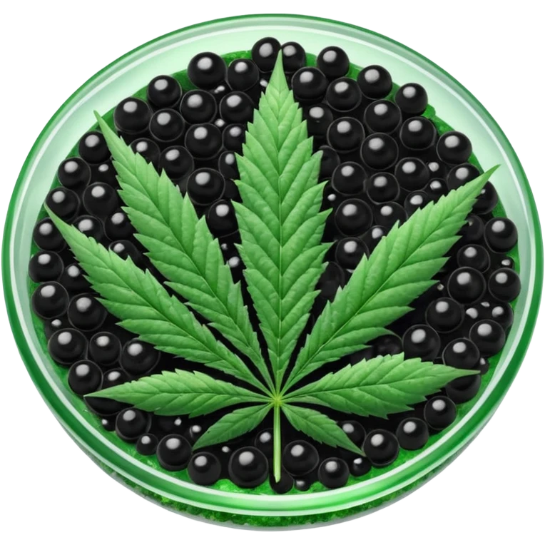 frozen caviar with cannabis leaf emoji