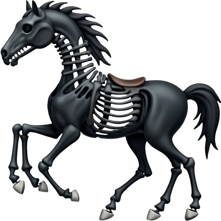 Black skeleton horse emoji