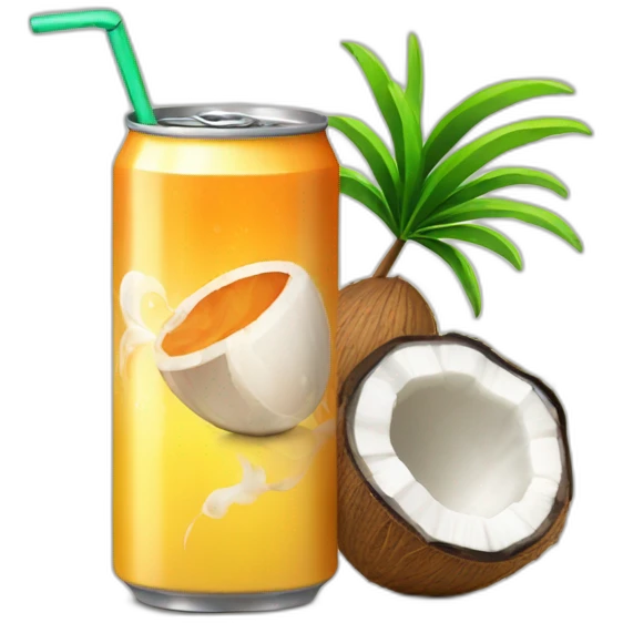 energy drink with coconut emoji