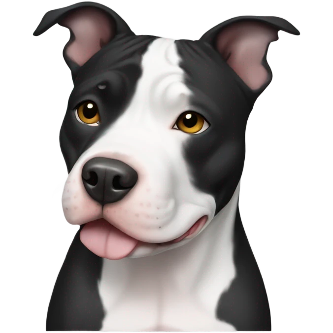 Black and white american pitbull emoji
