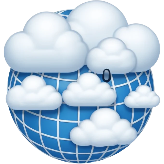 a cloud with a globe with meridians emoji