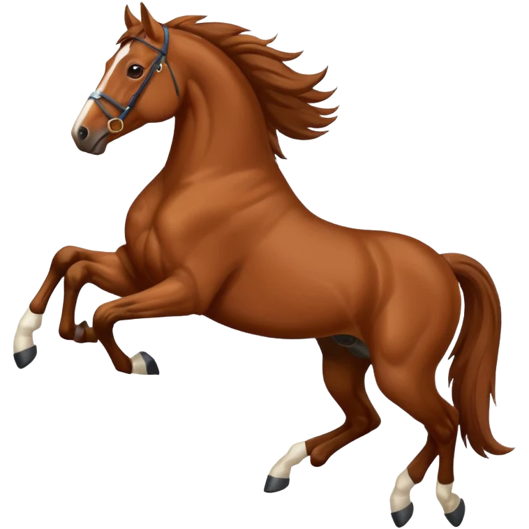 Bay horse jumping emoji