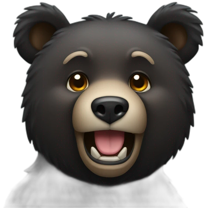 Black cruel bear emoji