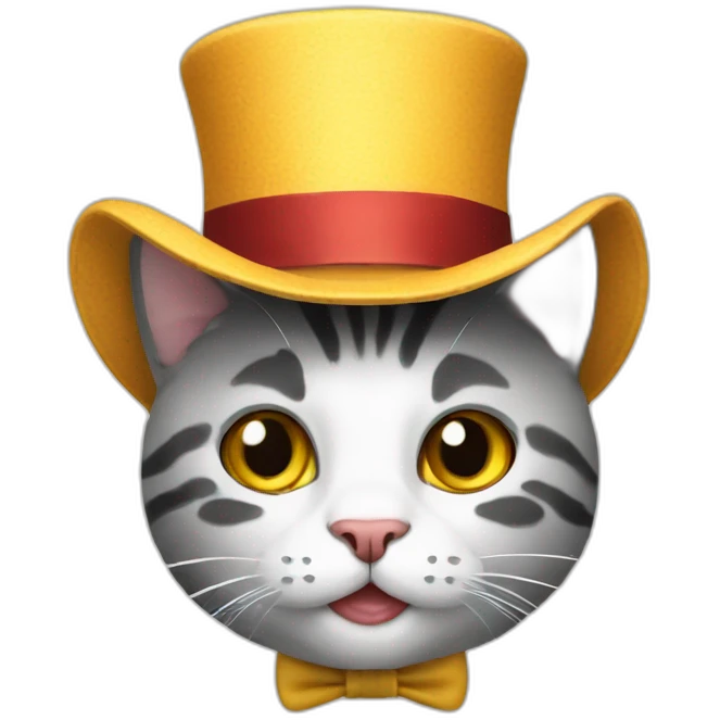 celebrating cat with hat emoji