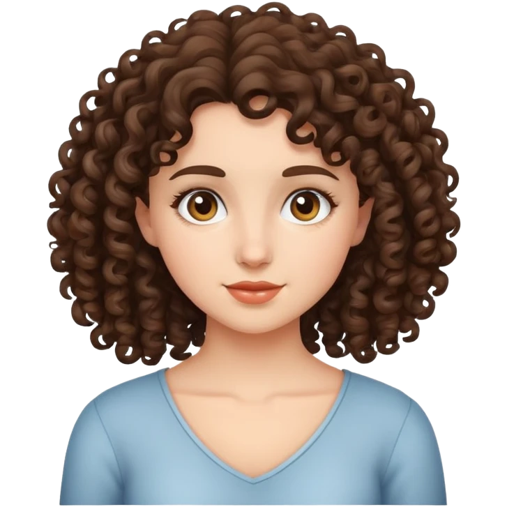 Brunette curly haired girl emoji