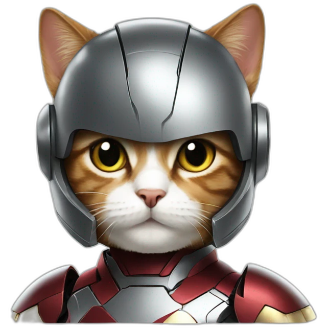 iron man cat with helmet emoji