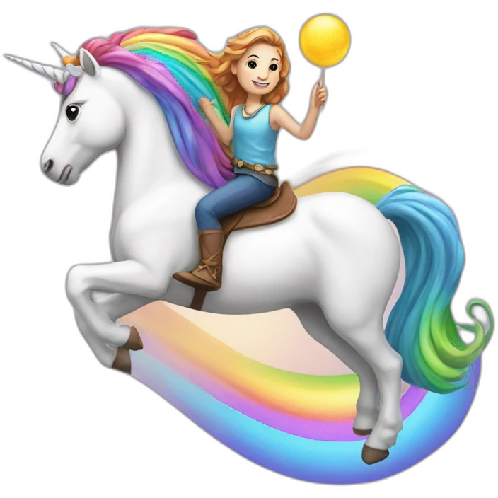 Unicorn riding rainbow  emoji