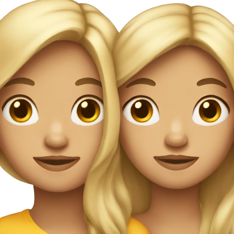two girls with long hair emoji