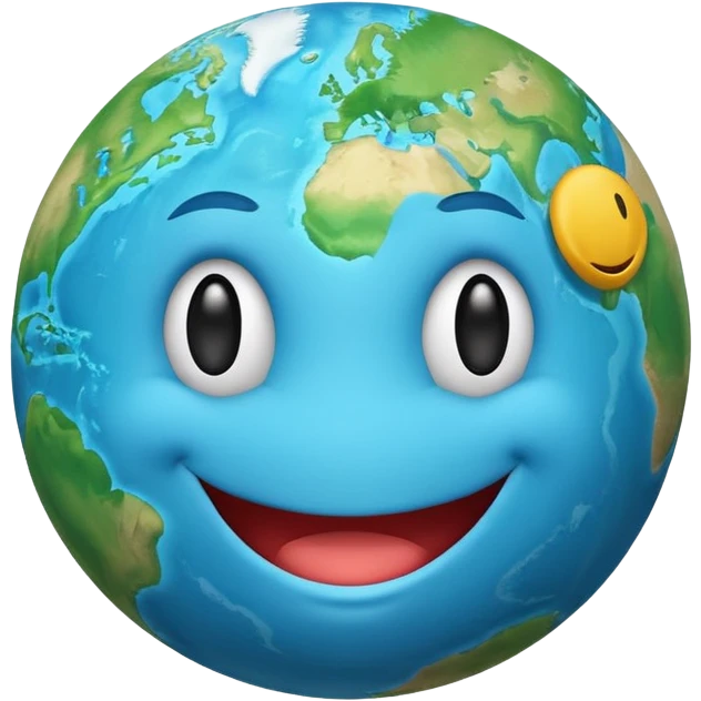 planet earth smiley face emoji
