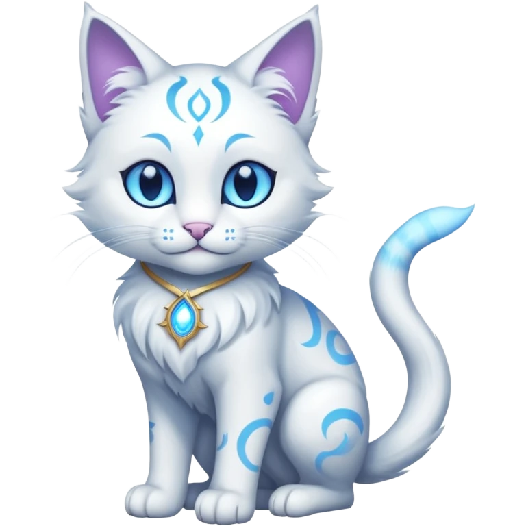 Magical Celestial Lunar-powered Fantasy Feline with lunar markings (full body) emoji