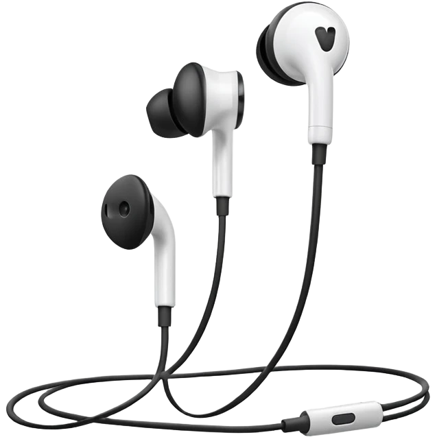 apple earphone white
 emoji