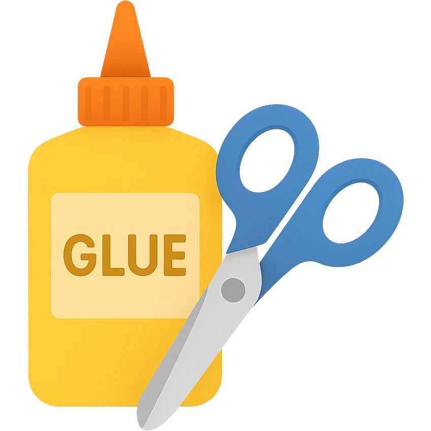 craft glue and scissors emoji