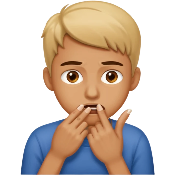 Persona mordiéndose la uña emoji