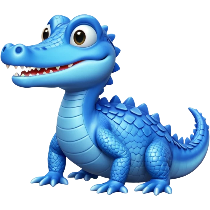 "A stylized, high-detail 3D render of a small, cute blue crocodile from Disney Dreamlight Valley. " emoji