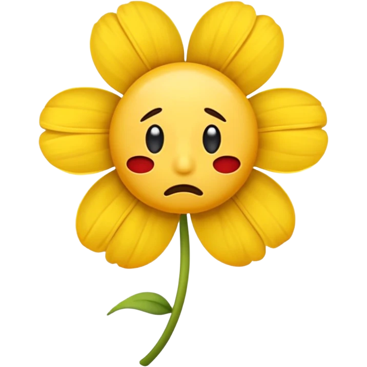 Pensive emoji with wilted flower  emoji