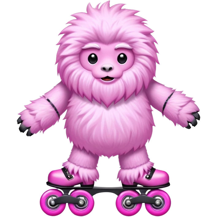 Pink yeti on roller skates  emoji