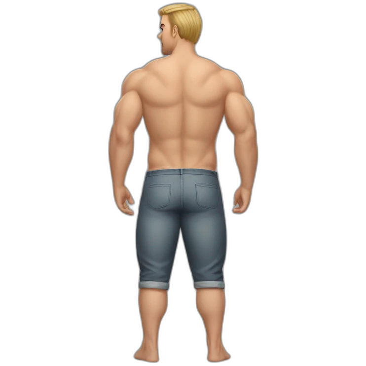 Caucasian Muscularmale large round butt realistic emoji