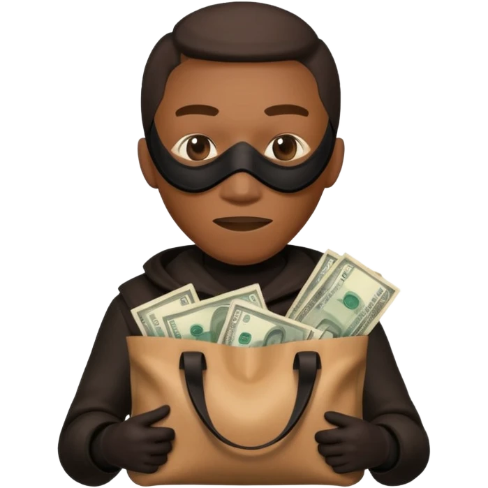Ladrão com saco de dinheiro emoji eveito Mandela emoji